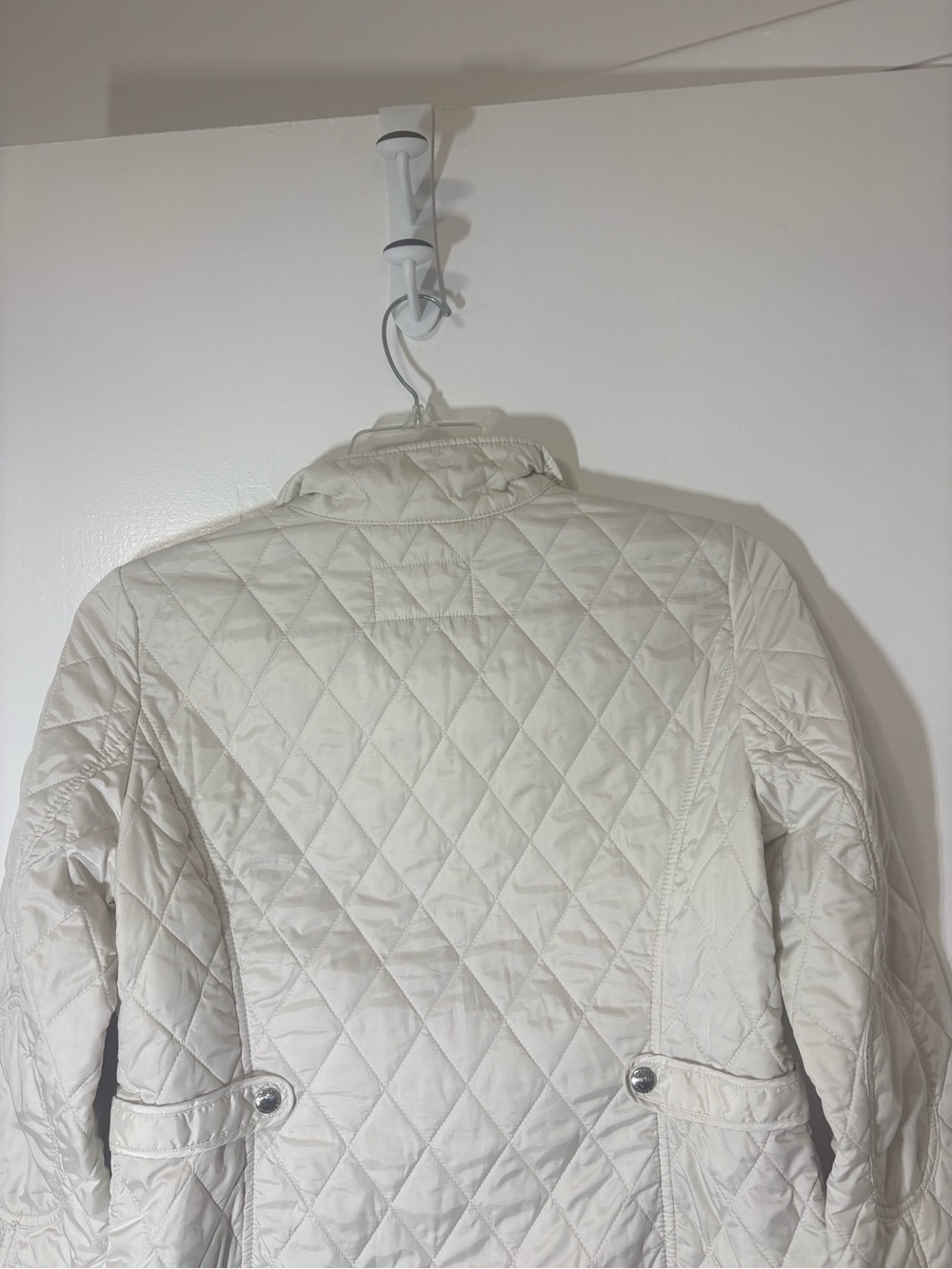 Banana Republic Quilted Womens Ivory Equestrian Corduroy Collar Jacket Sz M - Picture 9 of 14